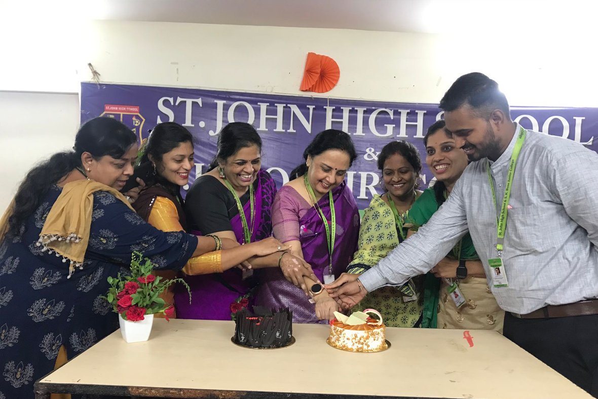 Birthday celebration cake cutting